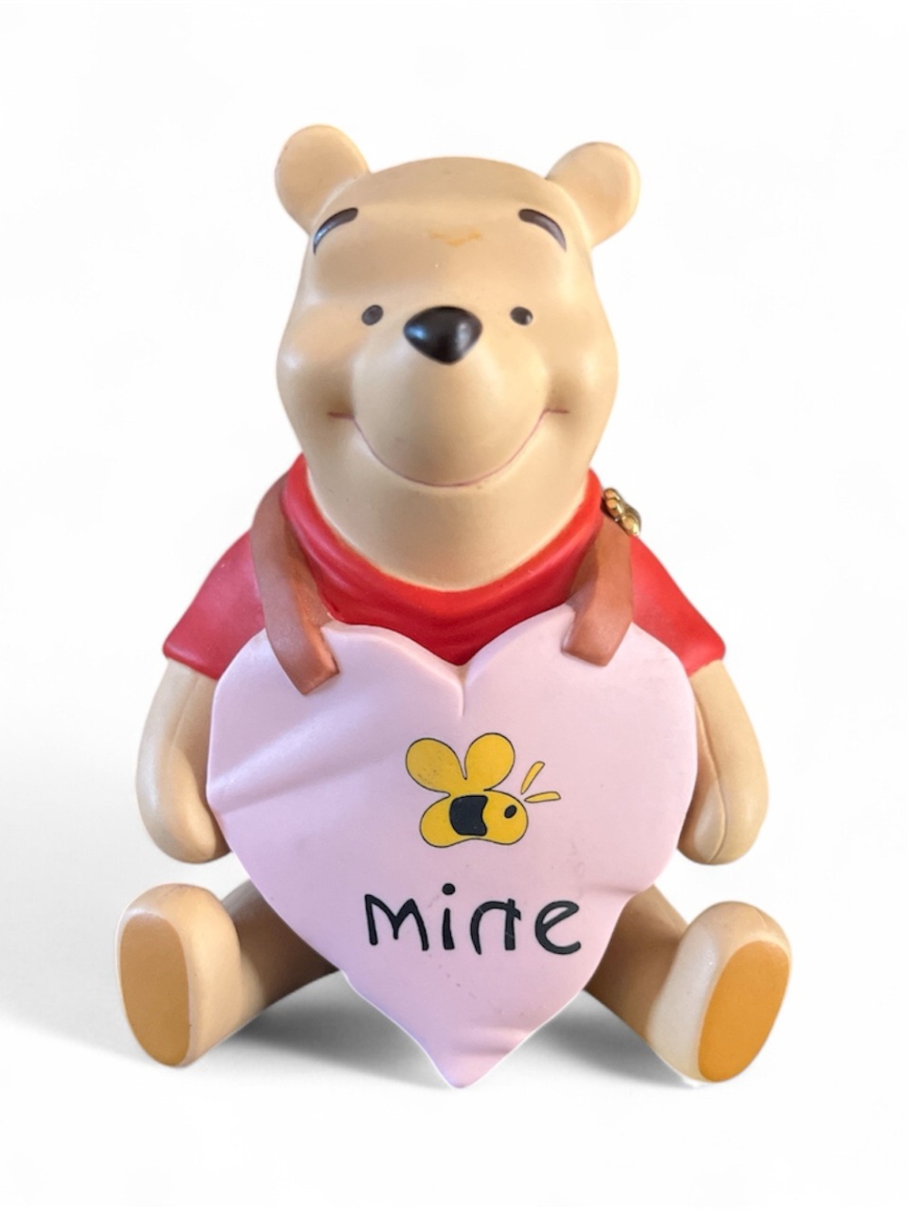 Vintage Winnie the Pooh Heart Figure - Pink & Red “Be Mine”